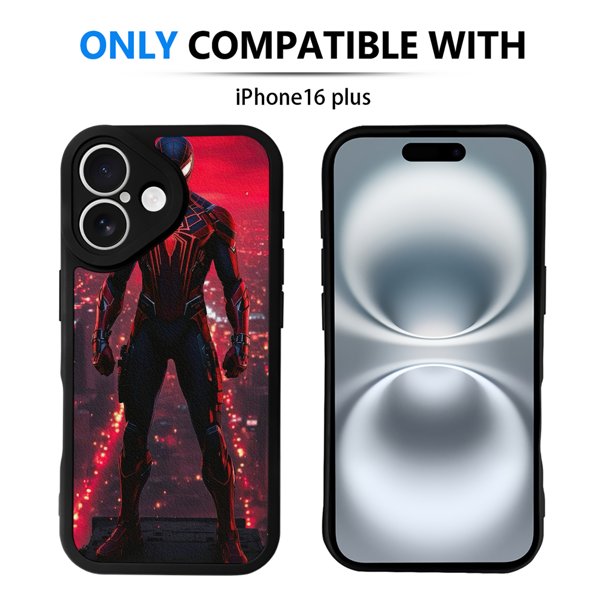 （画像用） Spider Man スパイダーマン 【iPhone 16シリーズ対応】シリコンスマホケース（レザー調） 材質：シリコン